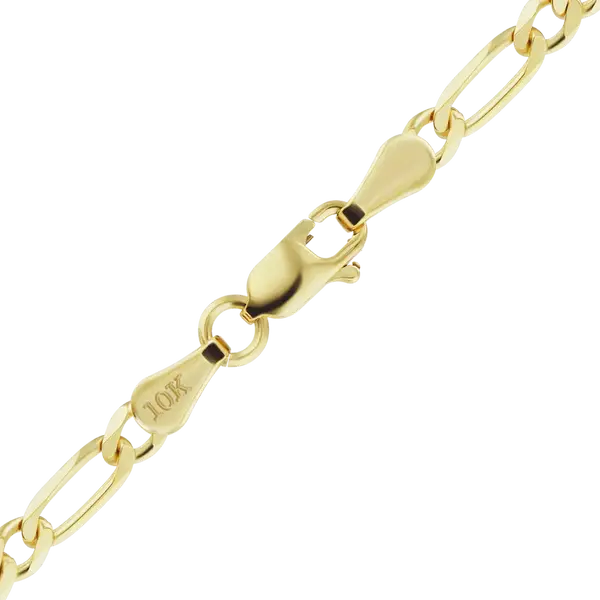 Classic Figaro Bracelet in 10K Yellow Gold (1.50 mm - 3.00 mm)