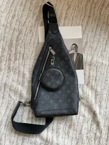 Pre-owned Louis Vuitton 98% New Chip Version Duo Black Monogram Canvas Chest Bag Size: 20x42x6 cm