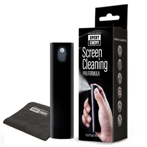 XPERTCHEMY Screen Cleaner Spray and Wipe 15ml TV Screen Cleaner Spray and Microfiber Cloth kit for Phones, iPads, Computer, MacBooks, Laptops, Monitor and Electronic Devices