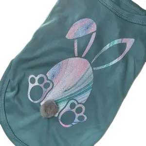 Egg Bunny Easter Pet Shirt, Colorful Design, Pink and Blue Color Scheme, Soft Fabric, Perfect for Easter Celebrations Breathable Dog Cute dog shirt shirts