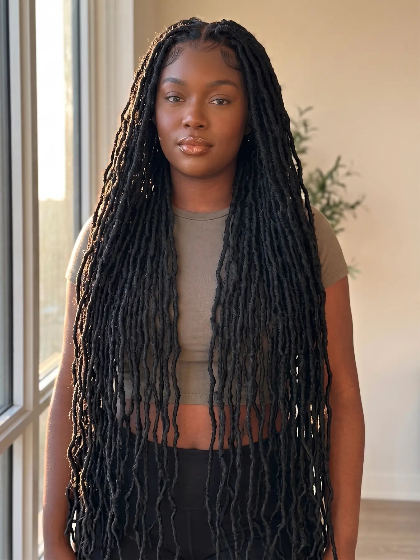 40" Distressed Faux Locs Braided Wig With Baby Hair Natural Black Senegalese Twists Braids Afro Passion Twist Braided Wig Goddess Locs Twist Braided Hairstyle For Black Women Beginner-friendly Handmade Dreadlock Crochet Twist Synthetic Braided Lace Wigs