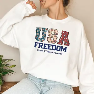 Usa 250th Anniversary Floral Sweatshirt, America Semiquincentennial Hoodie, Graphic Hoodies, Graphic Long Sleeve Tops,  Unisex Sweatshirts
