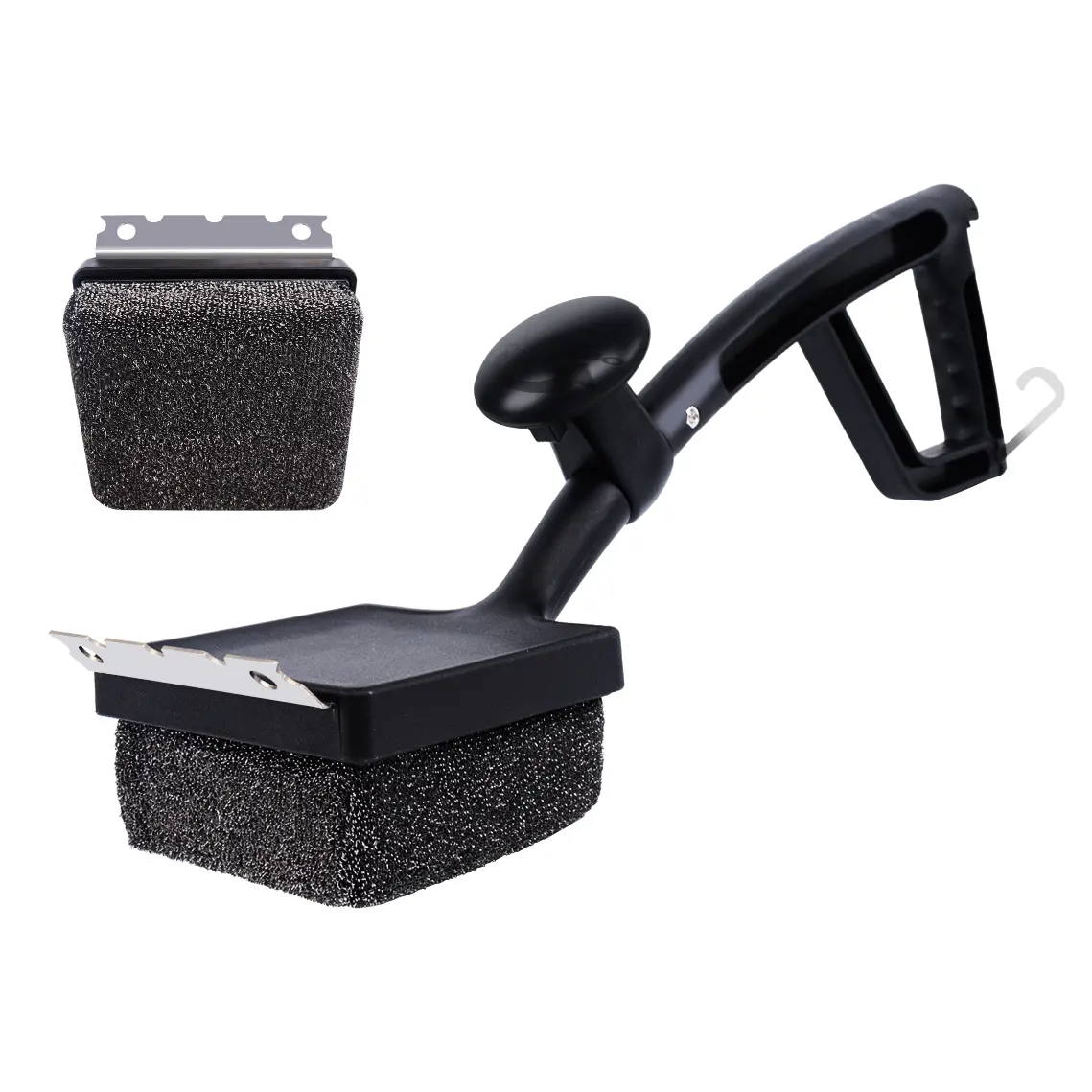 【ANJUKE】 4-in-1 Bristle-Free Grill Brush — 18.8" Steam Grill Cleaner with Replaceable Head, Scraper & Bottle Opener, Long Non-Slip Heat-Resistant Handle