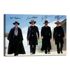 Vintage Tombstone Movie Poster, Wyatt Earp, Doc Holliday & Earp Brothers Walking Scene, Classic Western Wall Art, Aesthetic Print