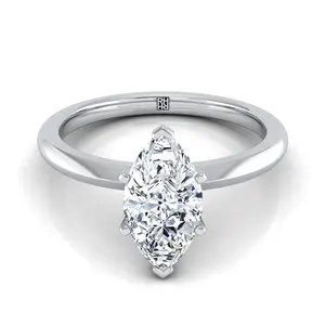 The Isolde Solitaire Engagement Ring Setting for Marquise Diamonds in Platinum