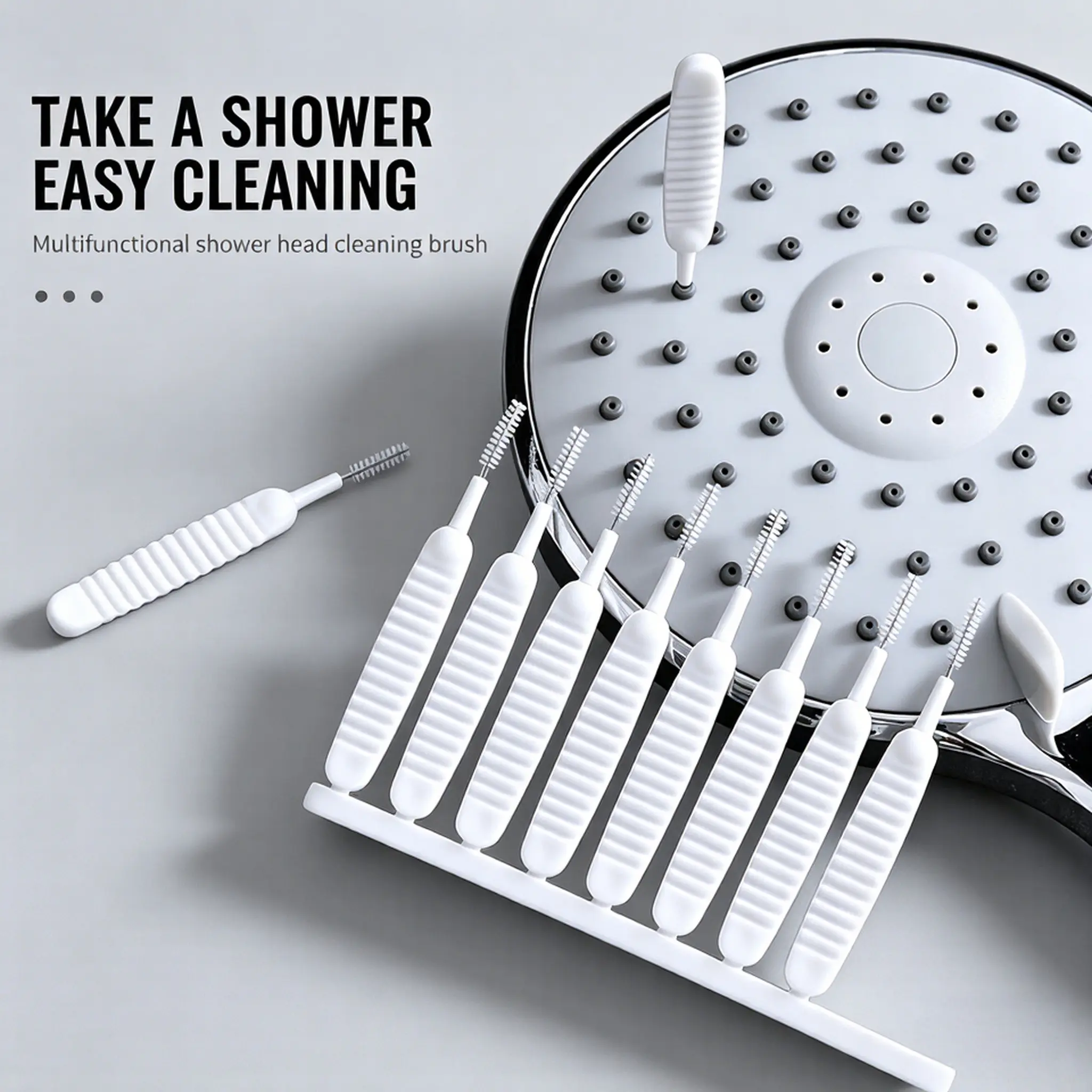 10 Pcs Shower Head Cleaner Brush Shower Head Anti-Clogging Small Brush Cell Phone Holes Cleaner Stick Cleaning Brushes Multifunctional Anti clogging For Small Nozzle Keyboard Mobile Phone White Bathroom Cleaning Supplies