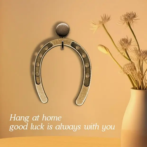 3PCS Good Luck horseshoe-shaped gifts, retro metal horseshoe-shaped with kraft paper labels, country horse shoes gifts, retro wedding party decorations, Kentucky Derby party decorations, Valentine's Day decorations