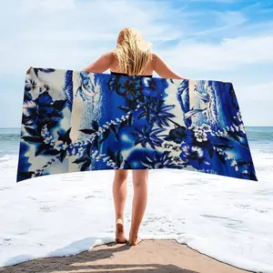 Oversized Artistic Beach Towel - 156cm x 77cm Premium Double-Faced Pile Bath Towel - Quick-Dry & Absorbent Sand-Free Travel Towel for Swimming, Pool, Camping & Sunbathing