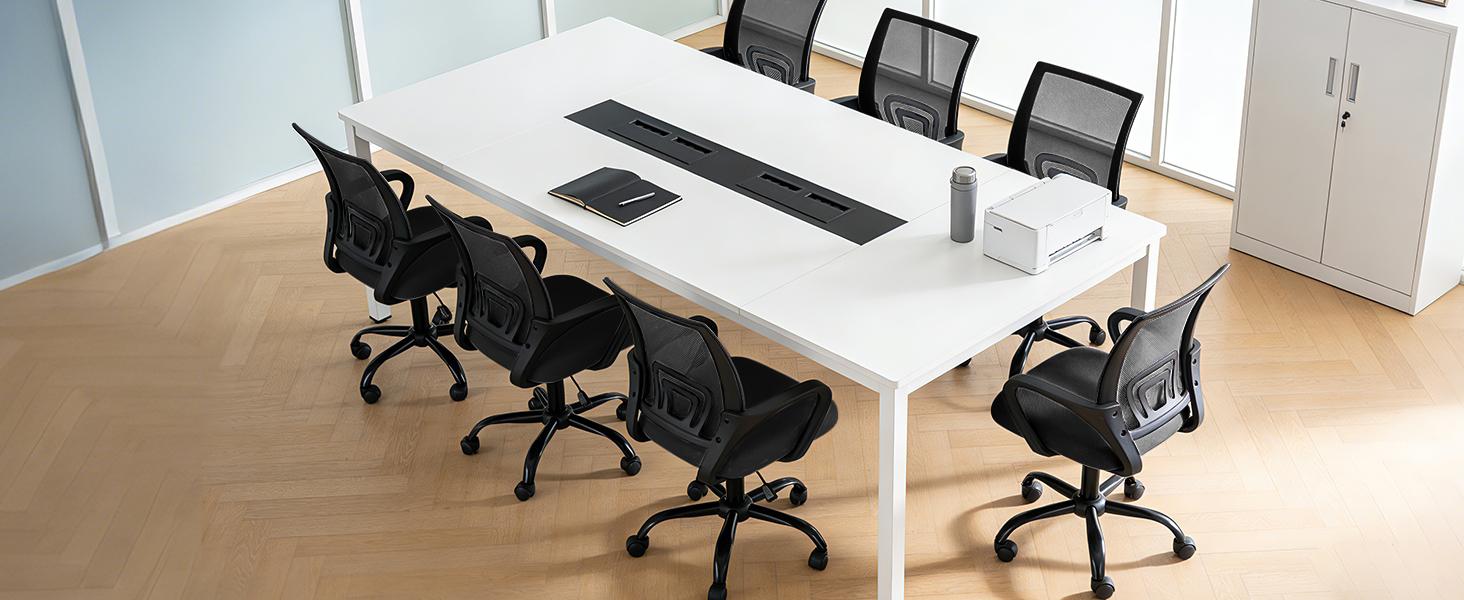 Ergonomic Office Chair with Rocking Mode, Lumbar Support, Height Adjustable, Mesh Back, Quiet Casters for Home Office & Gaming