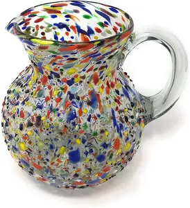 Confetti Rock Design Glass Pitcher - Juice, Margaritas, Water, Lemonade (84 oz)