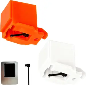 2 Pack ATN3600L Replacement Stylus Needles with Cleaning Brush, Compatible with AT-LP60X AT-LP60XBT AT3600L Turntables (Orange + white)