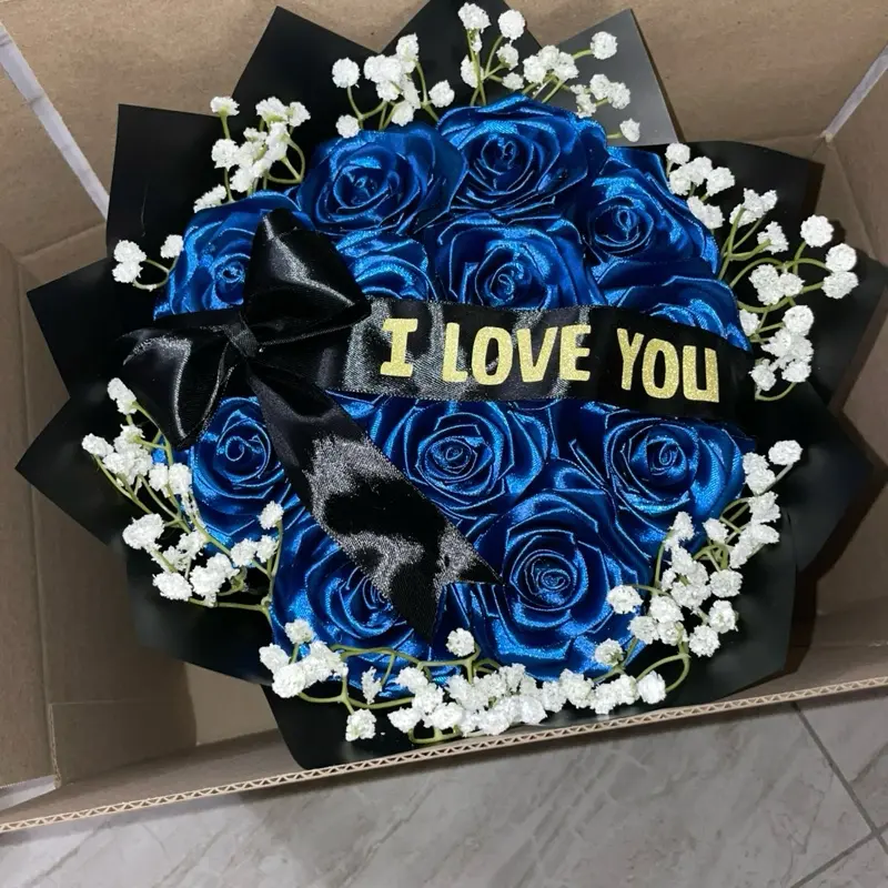 Eternal Bouquet - Baby Breath Around Rim with roses of choice Eternal Bouquet - Baby Breath Around Rim with roses of choice