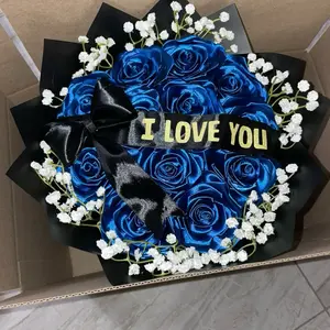 Eternal Bouquet - Baby Breath Around Rim with roses of choice Eternal Bouquet - Baby Breath Around Rim with roses of choice