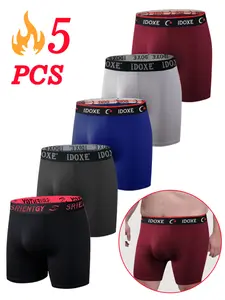Men's Plus Size Plain Color Fashion Casual Underwear All Seasons Briefs Shorts, Elastic Comfort Soft Breathable Waistband, Durable for Daily Wear Athletic Running Fitness Activewear