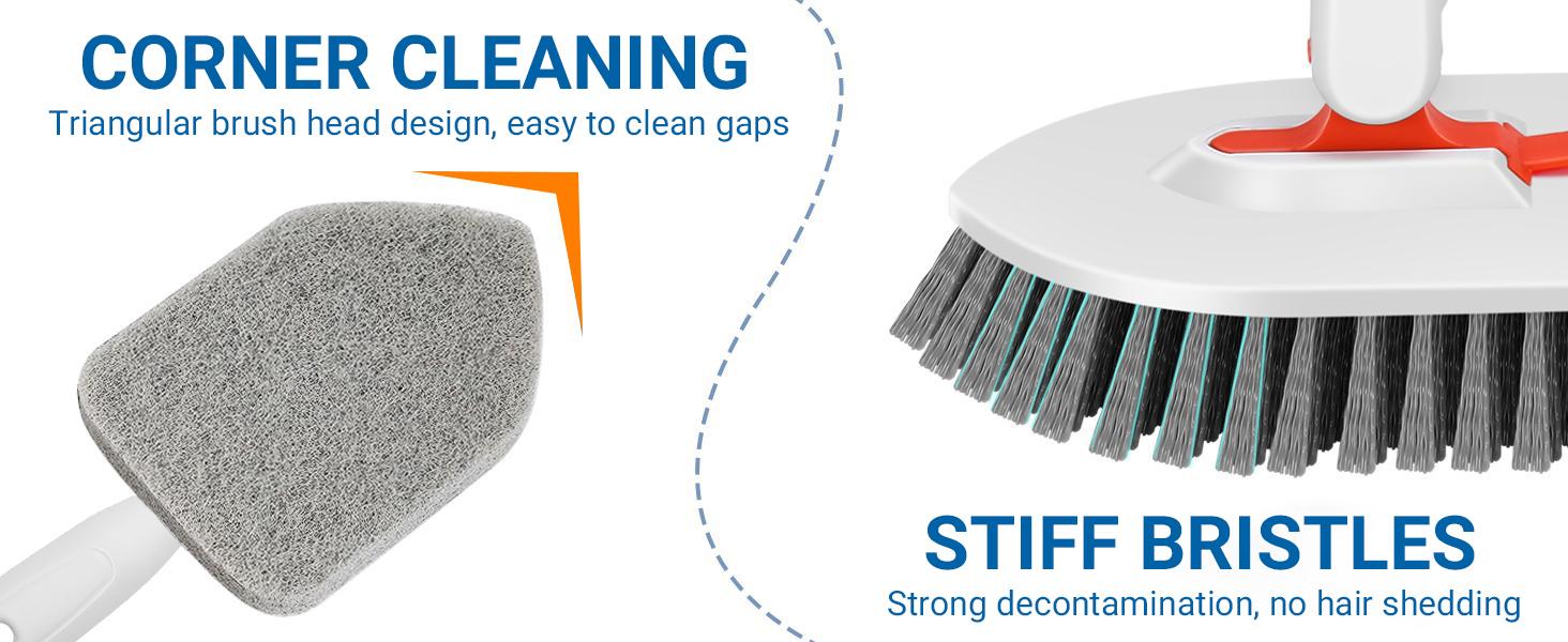 GLUMZRK 3-in-1 Floor Scrub Brush with 52-in Adjustable Long Handle & 3 Detachable Brush Heads - Cleaning Tools for Long Reach Multi-Surface Clean in Bathroom, Kitchen GLUMZRK 3-in-1 Floor Scrub Brush with 52-in Adjustable Long Handle & 3 Detachable Brush Heads - Cleaning Tools for Long Reach Multi-Surface Clean in Bathroom, Kitchen