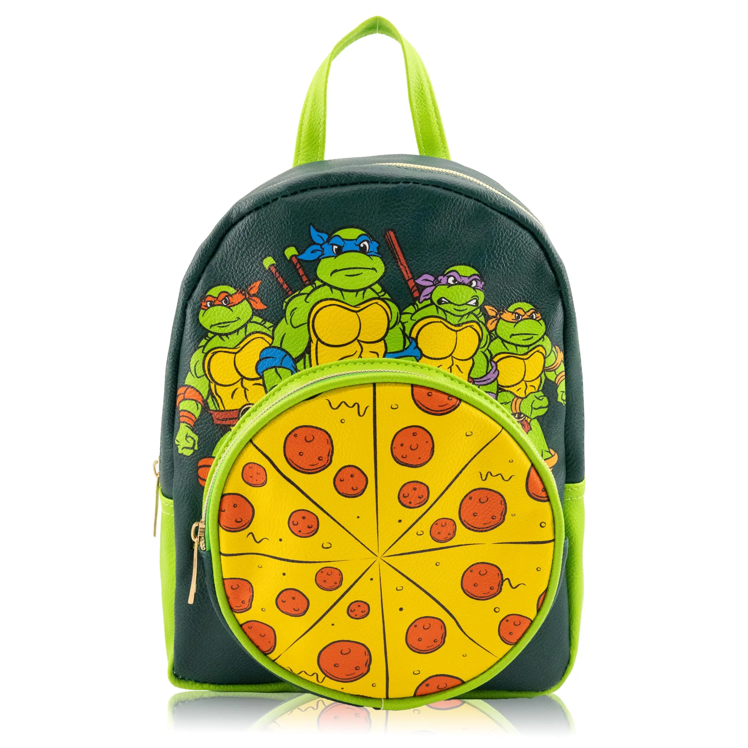 Fast Forward Teenage Mutant Ninja Turtles Backpack for Boys, Girls, Women, Men, Unisex | Cute PU Leather 10" Mini Backpack Purse Shoulder Purse | Teenage Mutant Ninja Turtles Bag and Accessories