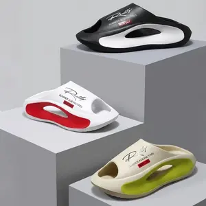 Reality Men's Trendy Cloud Slides Soft EVA Hollow Sports Sandals Non-Slip Beach Home Slippers Lightweight Cushion Indoor Comfort fashion Eva Clogs Mules Home Shoes