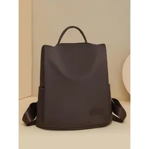 Women's Fashionable Solid Color Backpack, Lightweight Large Capacity Backpack, Casual Versatile Zipper Backpack for Daily Used, Casual Travel Backpack