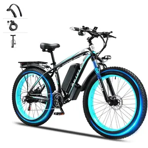 k800， 26 inch wide 4-inch tires adult, electric bicycle, 48V 33 mph, 21 speed off-road mountain electric assisted bicycle, 2000W2000W peak motor, hydraulic brake, dual seat UL certified adventure electric bicycle