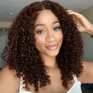 FORGIRL FOREVER #4 Chocolate Brown Wig 7x5 Pre Cut Lace Kinky Curly Wig 180% Wear And Go Glueless Wig Pre Plucked Afro Curly Human Hair Wigs For Women
