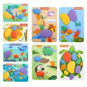 Hatwoo Rainbow Stones Toy, Sorting and Stacking Stones with Activity Cards, Educational Learning Toy, Counting Stacking Block Toy