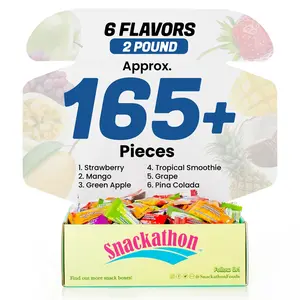 Snackathon Fruit Chew 6 Flavors – Bulk 2LB Bag (165+ Pieces) | Soft & Juicy Candy Mix