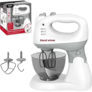 Stand Mixer for Kids Kids Play Kitchen Appliance Playset Stand Mixer Toy Educational Pretend Play Toy with Rotating Head and Attachments