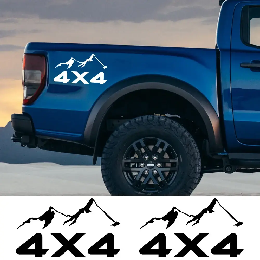 Car 4X4 Mountain Sticker Pickup Truck Vinyl Decor Deccal For Ford F150 Toyota Hilux Isuzu Dmax Dodge RAM GWM Chevrolet Silverado