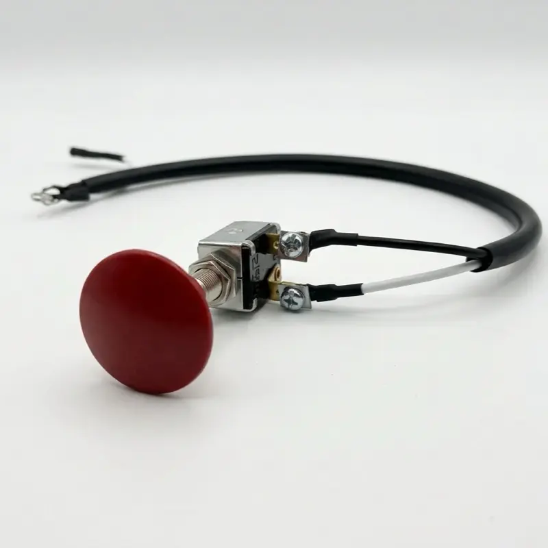 OEM Multiquip Switch w/ Knob for EM120/90/70 WM120/9070 Mixers Red Button with Cable