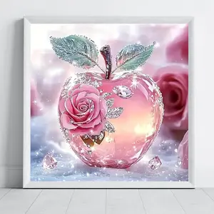 Apple Landscape Diamond Painting Kit, Diamond Art Tools, Adult Art Craft Set, Frameless DIY 5D Unique Diamond Art, Home Decor, Perfect Gift for Christmas Holidays
