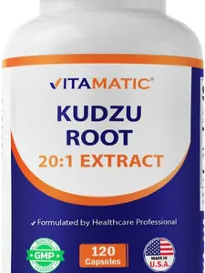 Vitamatic Kudzu Root 20:1 Extract Dietary Botanical Pills (Pueraria lobata Root) - Herbal Supplement - Non-GMO, Gluten Free - 120 Veg Capsules - Made in USA