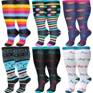 Plus Size Compression Socks Wide Calf for Women Men,Sport Compression Stocking Nurse Socks