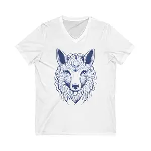 Wolf Unisex Jersey Short Sleeve V-Neck Tee