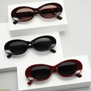 2026 new trendy small oval frame sunglasses women's quality high-end big-name sunglasses of the same style