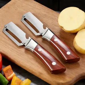 2pcs Stainless Steel Multi-Functional Vegetable Peeler and Bottle Opener, Ergonomic Non-Slip Design, Comfortable Grip Kitchen Tool Utensils