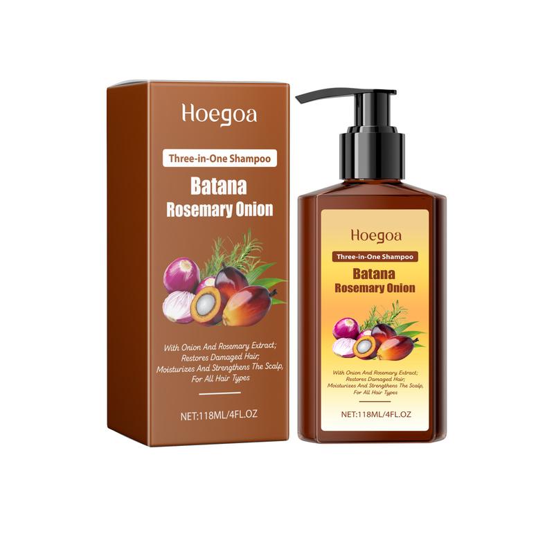 Batana Rosemary Onion Three-In-One Shampoo -- Effectively improves hair quality.Nourishes the scalp and strengthens hair roots.Cleans while maintaining hair moisture.Provides comprehensive care and improves the scalp environment，