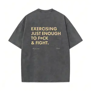 Gym Motivational "Exercising Just Enough" T-Shirt, Oversized Casual Washed Cotton Tee for Women,summerwins
