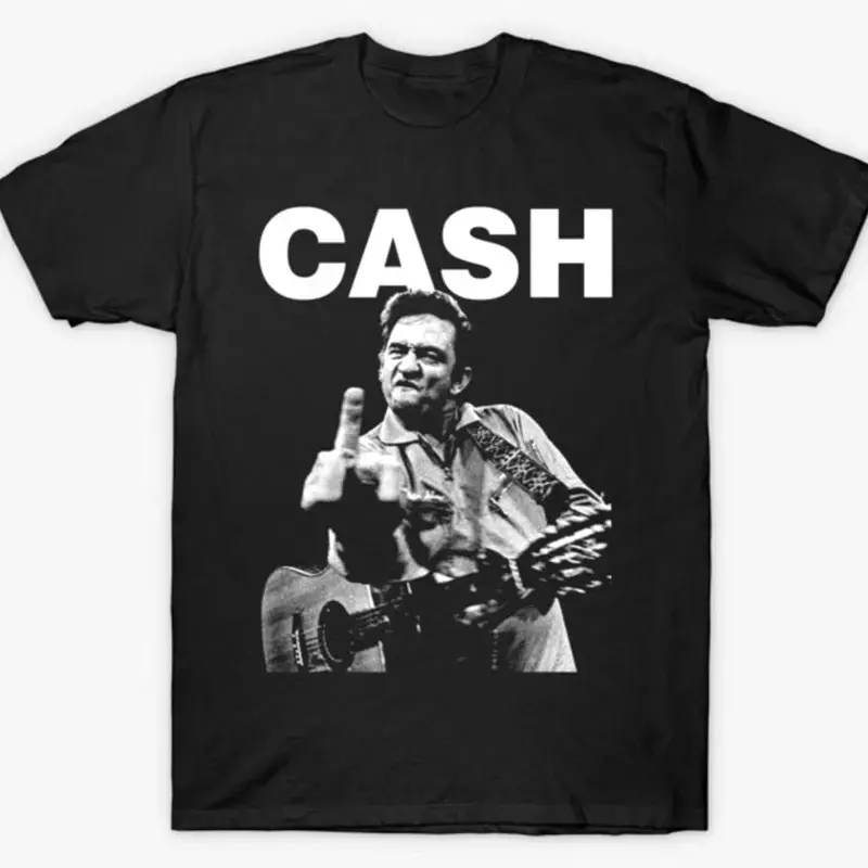 Johnny Cash Middle Finger Vintage T-Shirt, Classic Country Music Graphic Tee, Outlaw Legend Shirt, Retro Fan Gift, Unisex Tee NB9 2JK Oversized
