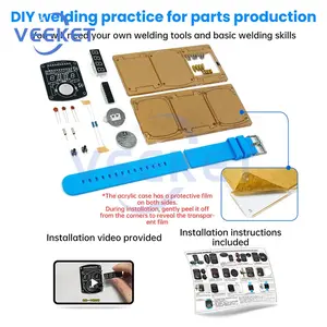 DIY Electronic Watch Break Free From The Digital Age Kit LED Digital Tube Display Creative Soldering Project Circuit Board Making Welding Practice 0.28 Inch