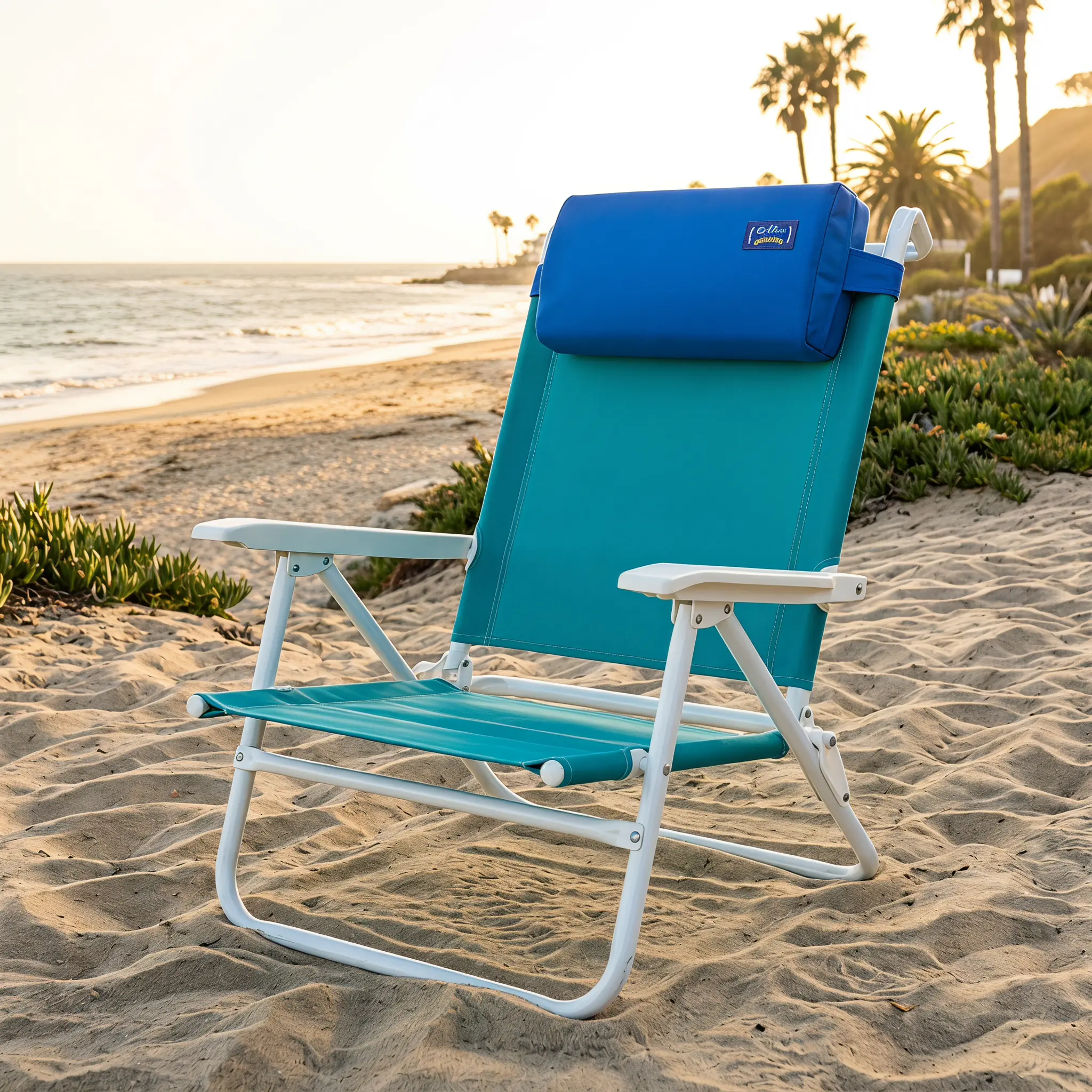 Sunflow 3-in-1 Beach Chair Pillow, Universal Headrest & Lumbar Support Cushion, Quick-Dry Non-Inflatable Beach Chair Head Pillow, Adjustable Strap Beach Chair Accessory for Camping & Beach Lightweight Ergonomic Travel