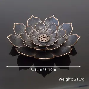 Alloy Lotus Incense Holder Home Incense Burner for Burning Incense Buddha Offering Religious Decoration Home Altar Home Decoration for Meditation
