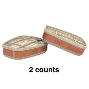 2pcs 40mm Dust & Toxic Filter Boxes, Activated Carbon Filters, Compatible with Various Half Face Masks and Full Face Masks, Safety