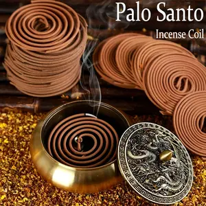 High-Quality Palo Santo Classic Spiral Incense, 6.3cm Handmade Incense Coil, Natural Rich Scent, Fragrance, Long-Lasting, Portable, Home and Outdoor Use