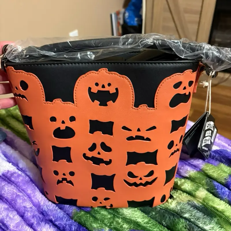 Loungefly glow in the dark pumpkin crossbody