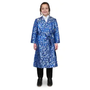 Floral Blue Beketcha Costume For Kids - Includes Coat and Matching Belt – Traditional Jewish Dress-Up Outfit for Boys & Girls - Perfect for Halloween, Pretend Play Fun, Theme Party & Cosplay Costume Party