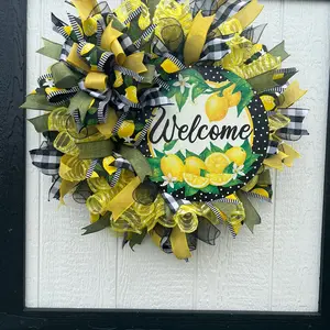 Lemon Door Wreath, Lemon Welcome Wreath