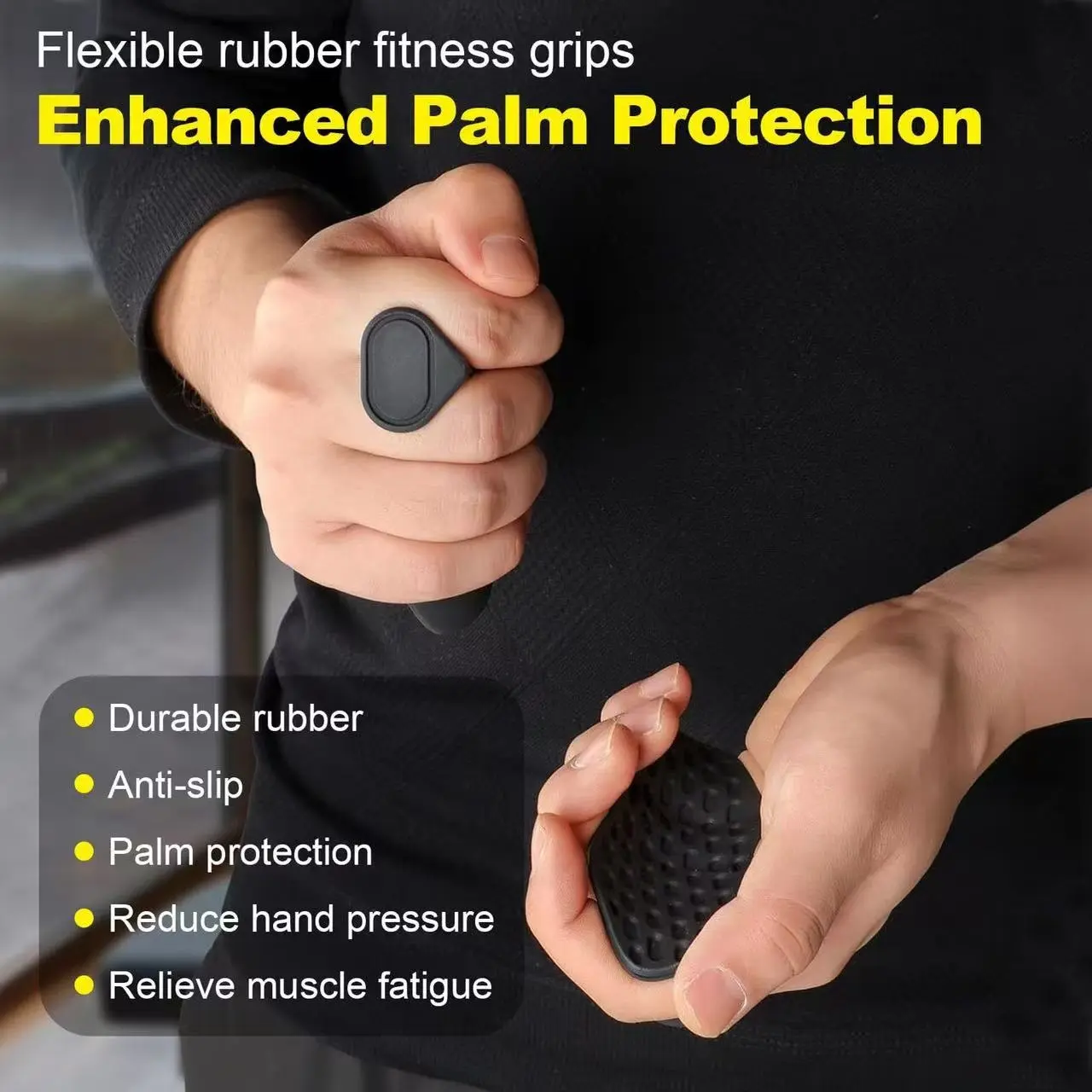 2-Pack Anti-Slip Silicone Fitness Grip Pads with Anti-Sweat Surface, Palm Protector Cushions for Weightlifting & Dumbbells, Suitable as Christmas Gifts (2 Pcs)