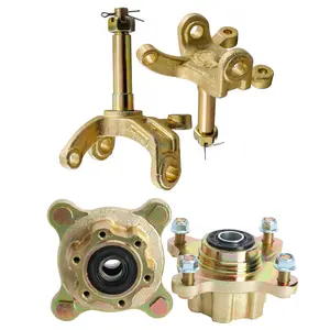 Suisuitong 4 Sutd Go Kart Front Wheel Rim Hubs with Front Steering Knuckle Spindles for Karting Golf Kart ATV UTV Quad Buggy Moped Dune Drift Trike 4 Wheeler Tricycle Offroad Motorcycle Taotao Polaris