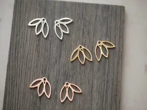 Flower Earrings Back Piece (2 Pcs) • Front Back Earring • Elegant Ear Jacket • Lotus Flower Earrings • Leaf Statement Studs • Earring Supply