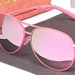 Pink Polarized  Aviators Metal Frame - Clear Design, Lightweight Construction, Versatile Eyewear Option fashion accessory